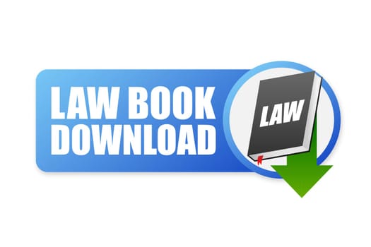 Law book. Justice and law. Book with libra. Vector stock illustration.