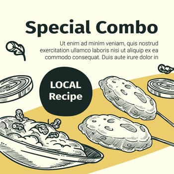 Special combo, local recipes, tasty dishes banner
