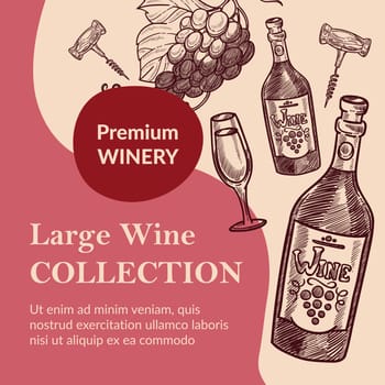Large wine collection, premium winery, banner