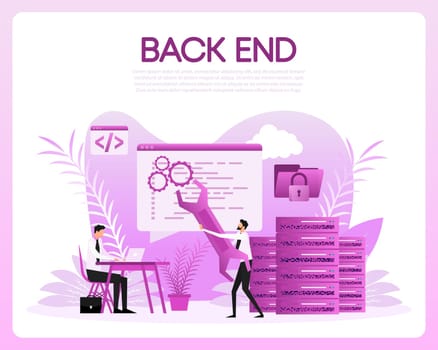 Back end people for concept design. Business concept. Icon vector