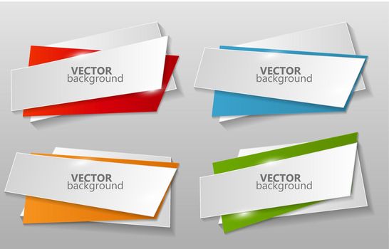 Collection of Origami Banners Template Vector Illustration