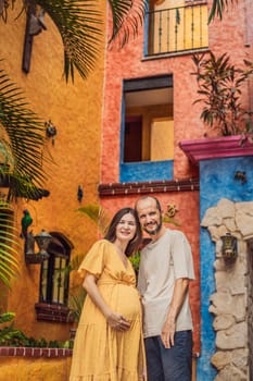A loving couple in their 40s cherishing the miracle of childbirth in Mexico, embracing the journey of parenthood with joy and anticipation