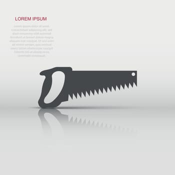 Saw blade icon in flat style. Working tools vector illustration on white isolated background. Hammer business concept.