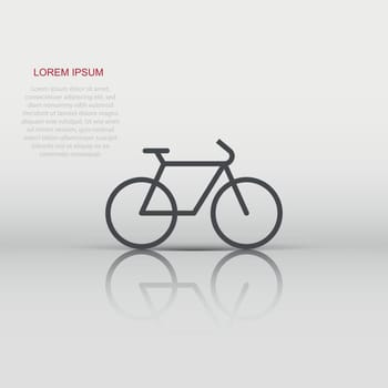Bicycle icon in flat style. Bike vector illustration on white isolated background. Cycle travel business concept.