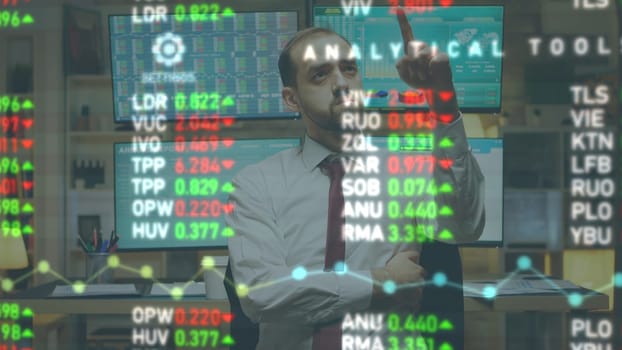 Analyst analyzing stock market data