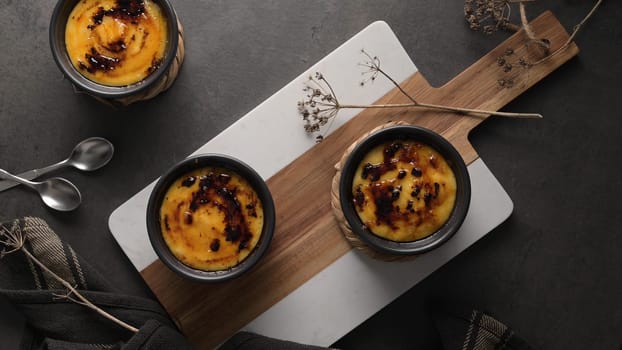 Bowls with Creme brulee
