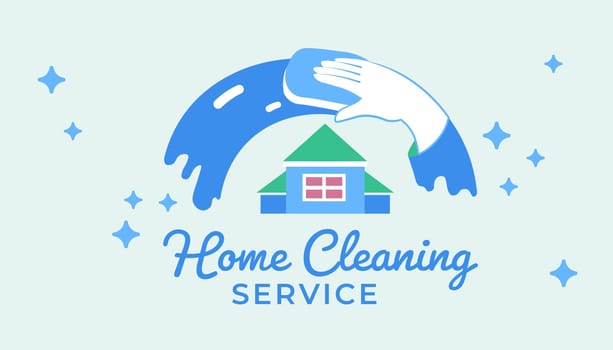 Business card of home cleaning service, banner