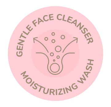 Gentle face cleanser, moisturizing wash label