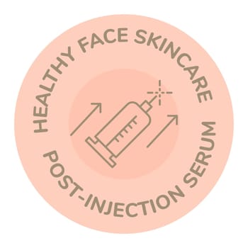 Healthy face skincare, post injection serum, label