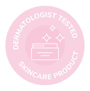 Dermatologist tested skincare product, vector