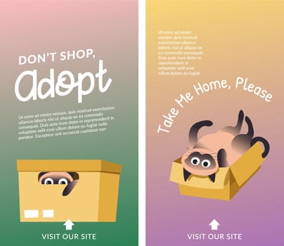 Dont shop, adopt pet, take me home please vector