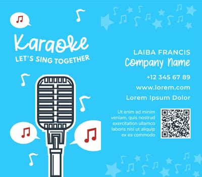 Lets sing together, karaoke club business card
