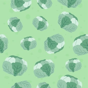 Natural and organic cabbage, seamless pattern