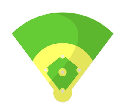 Baseball court or field with zones, sports vector