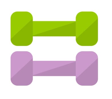 Dumbbells with different weight for trainings