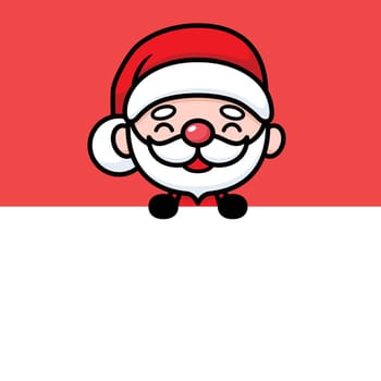 Cute And Kawaii Christmas Santa Claus Cartoon Character On A Wall