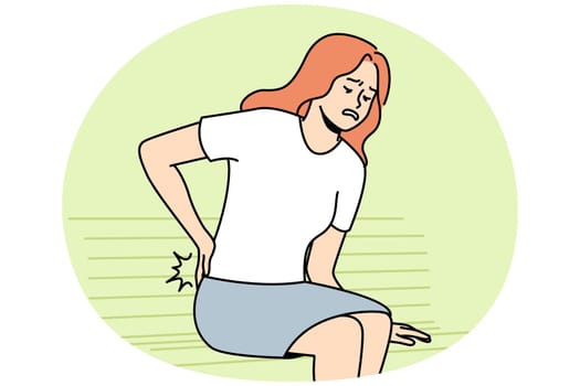 Unwell woman suffer from backache