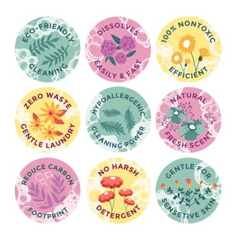 Round sticker set for cormetic skincare package