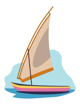 Ecotour and vacation, sailing boat on sea water