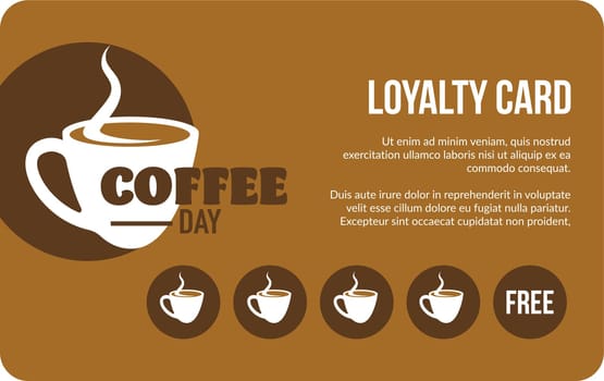 Loyalty card, coffee day get free cup from cafe