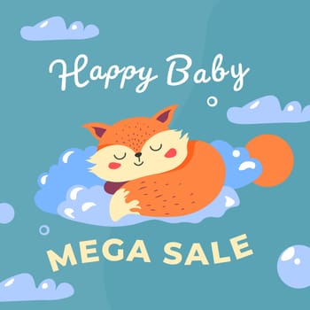 Happy baby mega sale for kids and parents vector