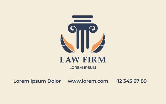 Law firm and legal expertise, buinsess card vector