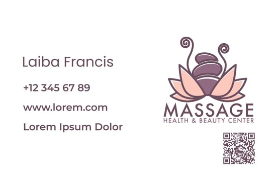 Massage and beauty services, business card logo