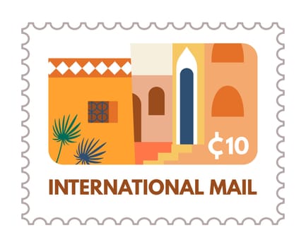 International mail, letter or envelope postmark