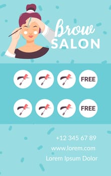 Brow salon, loyalty card with center information