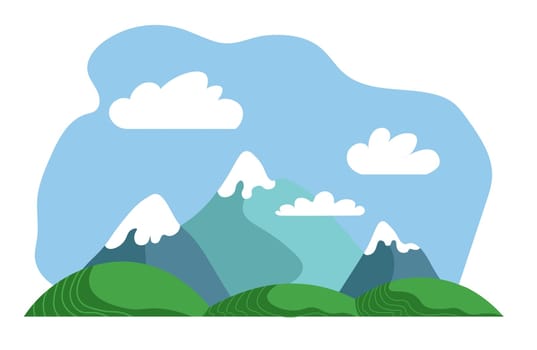 Mountains landscape, nature view scenery vector