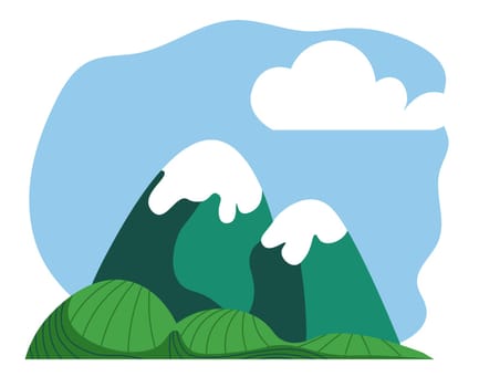 Mountains peak or summits covered with snow vector
