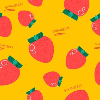 Ripe strawberries, fruits meal seamless pattern