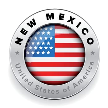 New Mexico Usa flag badge button