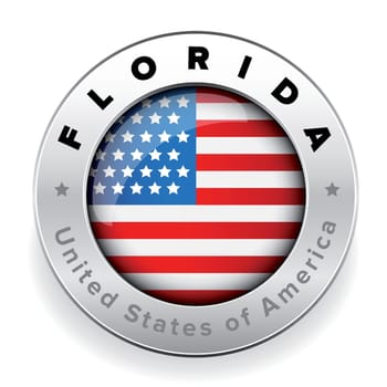 Florida Usa flag badge button