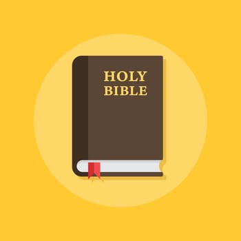 Holy bible icon in flat style. Christianity book vector illustration on isolated background. Religion sign business concept.
