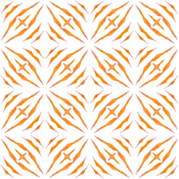 Oriental arabesque hand drawn border. Orange charming boho chic summer design. Textile ready artistic print, swimwear fabric, wallpaper, wrapping. Arabesque hand drawn design.