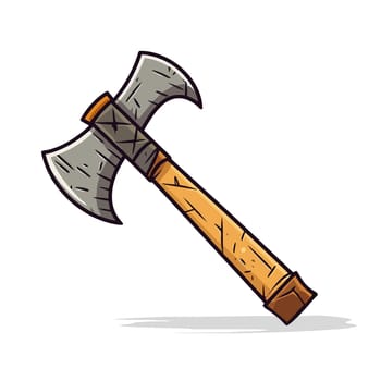 Axe icon isolated. Image of abstract battle ax. Axe logo design in flat design.