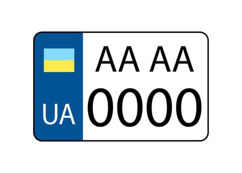 License number plate. Car plate number. Vehicle registration number.