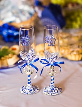 decorated glass of champagne
