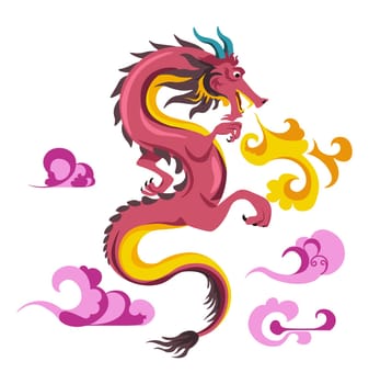 Chinese myhtology or tales dragon personage vector