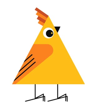 Chicken character in shape of triangle figure