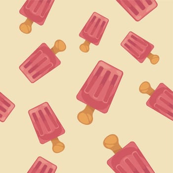 Ice cream, frozen juice on stick seamless print