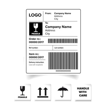 Shipping label barcode template