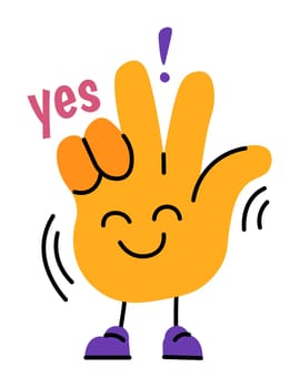 Hand character, gestures of agreement satisfaction
