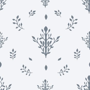 Flowers and branches with foliage, leaves print