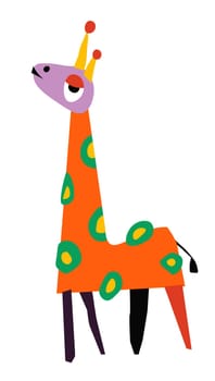 Colorful giraffe, children handicraft or drawing