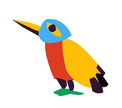 Kingfisher, brightly colored tropical birds craft
