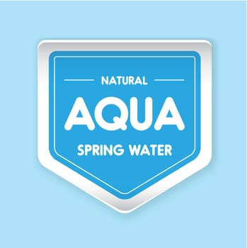 Aqua water label vector