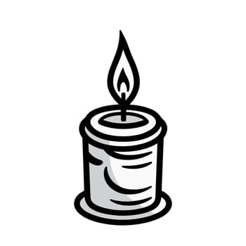 Candle icon in flat design. Black candle symbol. Monochrome candle logo.