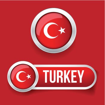 Turkey Flag button set